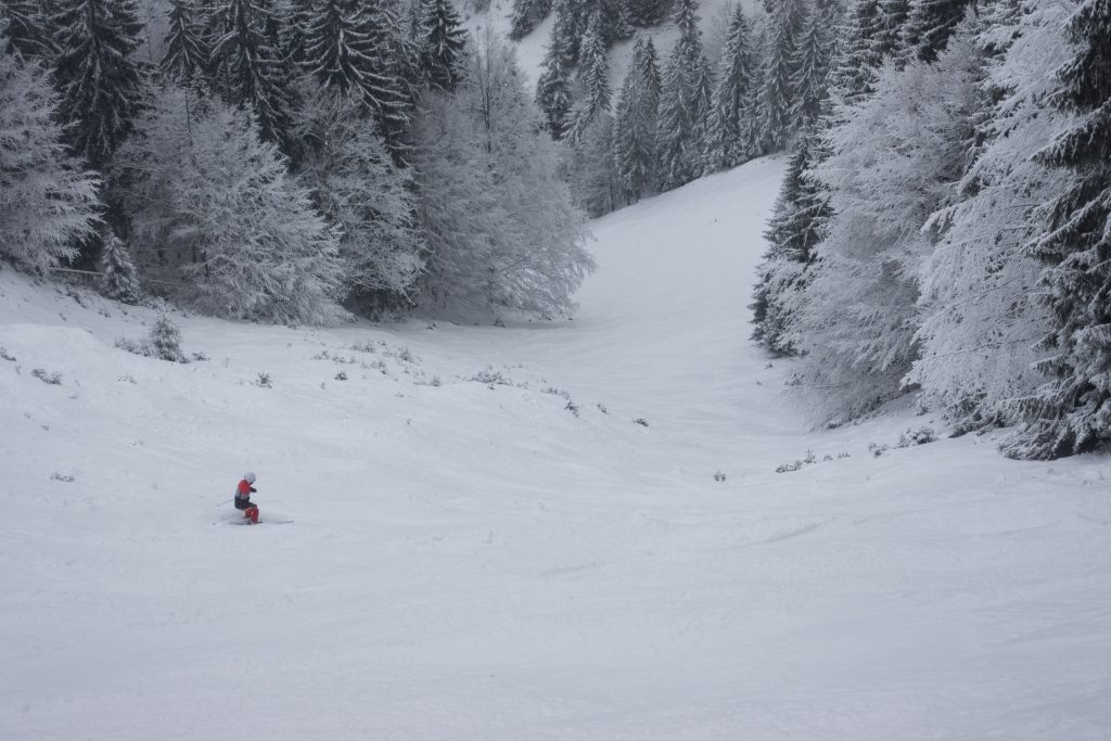 Der berüchtigte Glaslhang der Skiroute am Wallberg, Rottach-Egern. Foto: Hans-Werner Rodrian